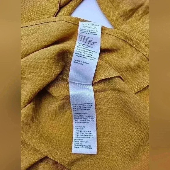 Topshop Womens Size 6 Yellow Wrap Dress - Picture 8 of 14